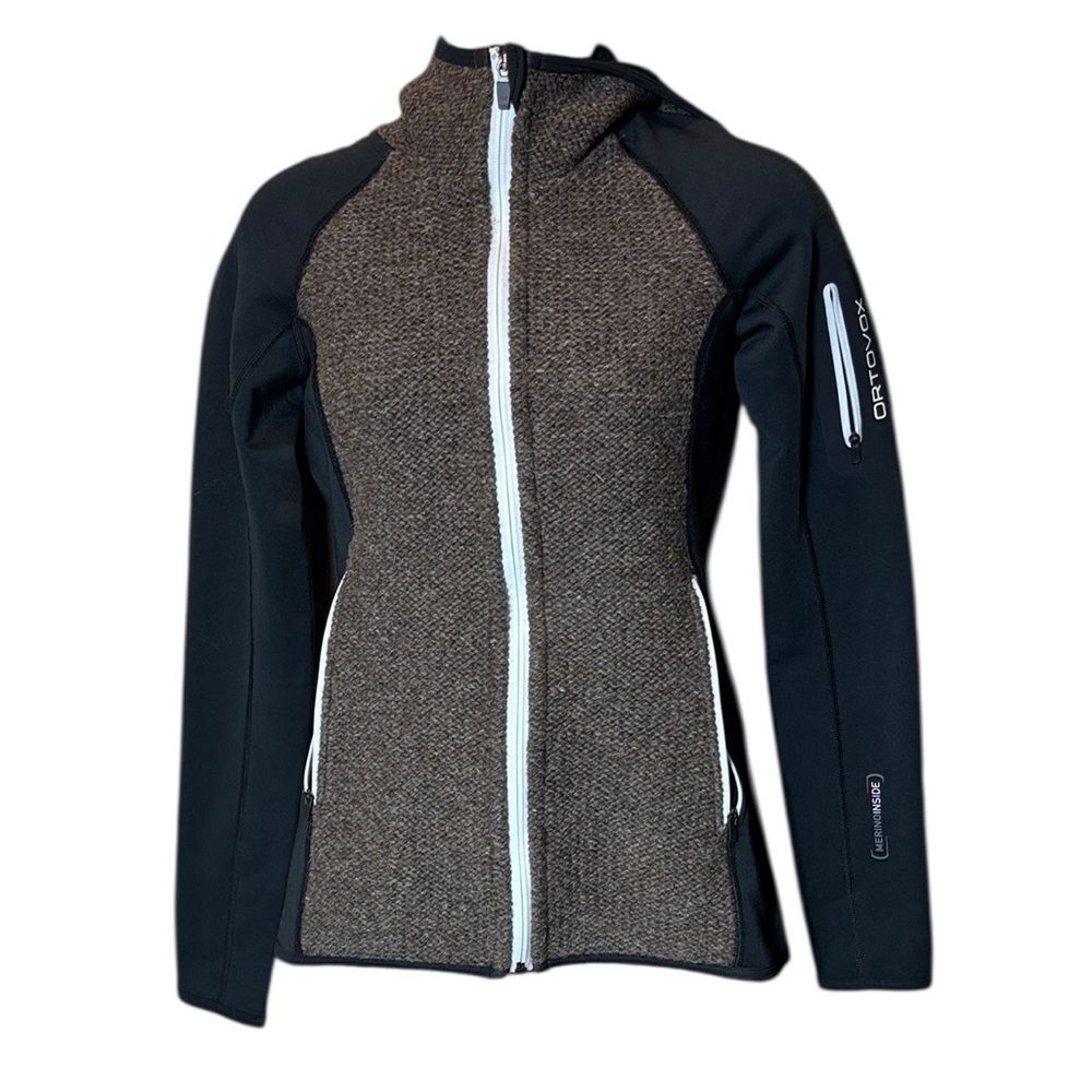 Ortovox‎ women’s xs fleece plus knit hooded jacket merino textured capsule